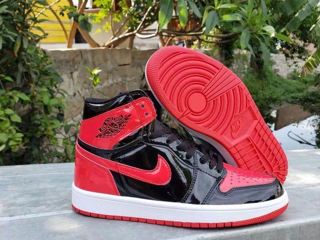 Air Jordan 1 Men's Basketball Shoes Black Red-43